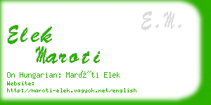 elek maroti business card